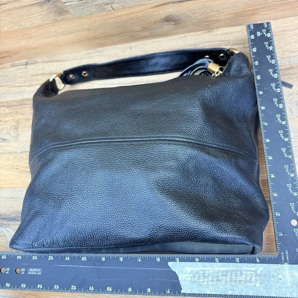 Onna ehrlich Black Pebbled Leather Purse Shoulder Bag